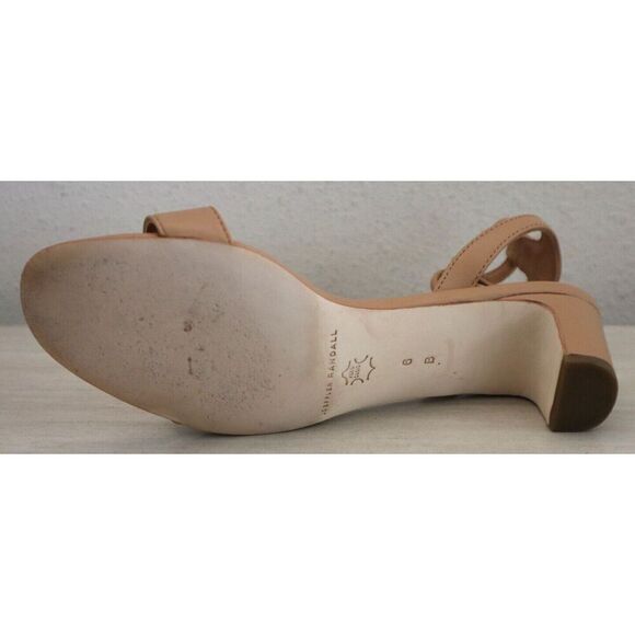 Loeffler Randal Women's Sz 6B Dune/Beige Jackie Mid-Heel Ankle Wrap Sandals - Picture 3 of 16